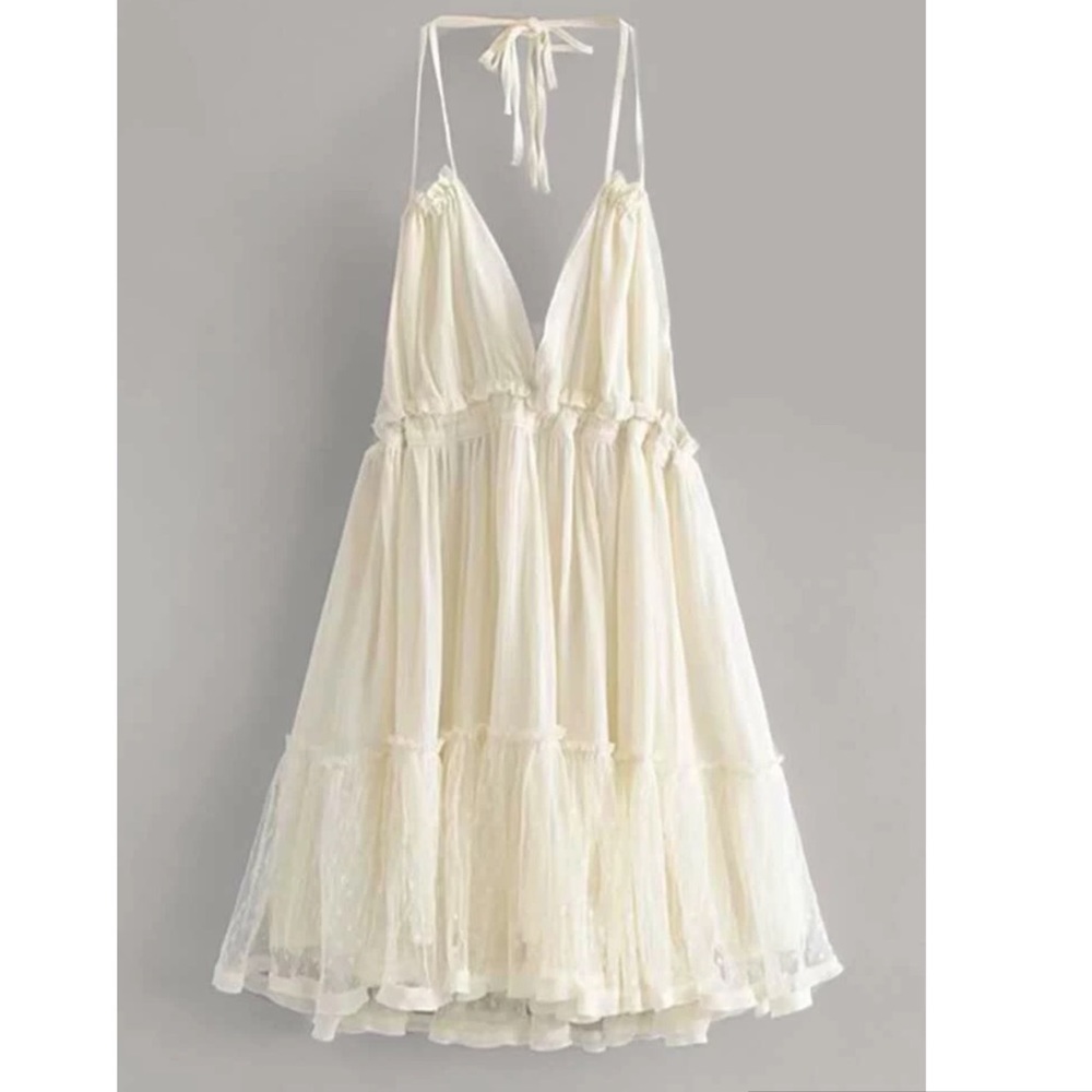 New Halter Neck Boho Mini Dress - Picture 4 of 12